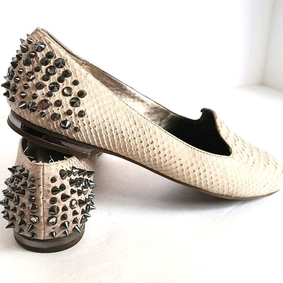 Arturo Chiang Studded Taupe Flat sz 8.5 - Picture 5 of 12